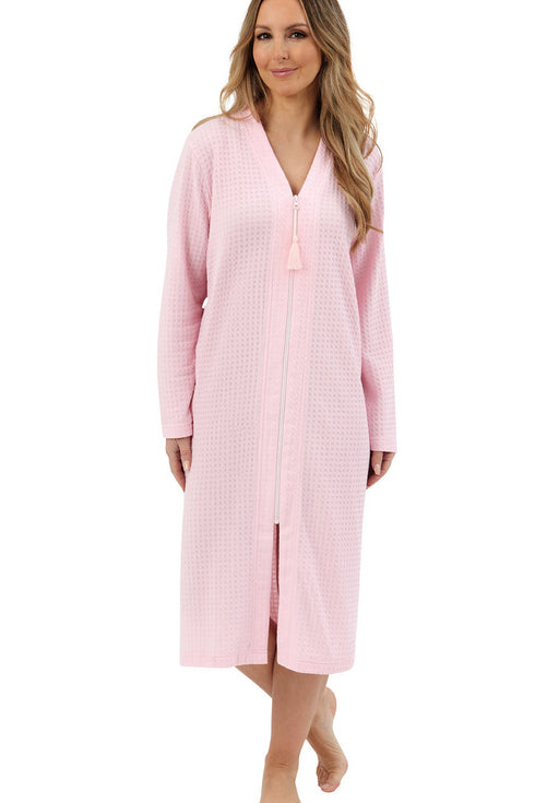 Marlon Belle Waffle Zip Housecoat MA44307